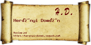 Herényi Domán névjegykártya